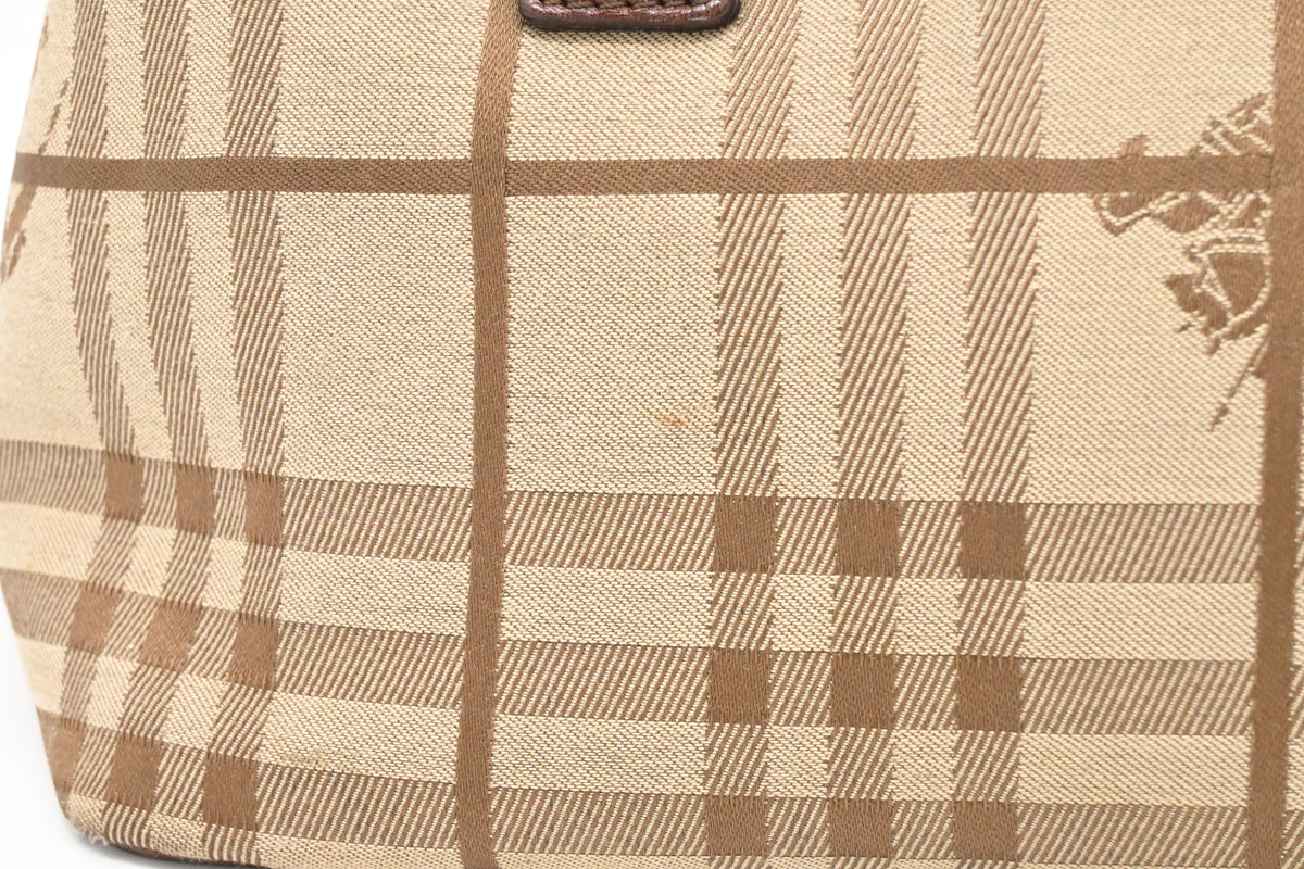 Burberry Handbag in Brown Checked Canvas
