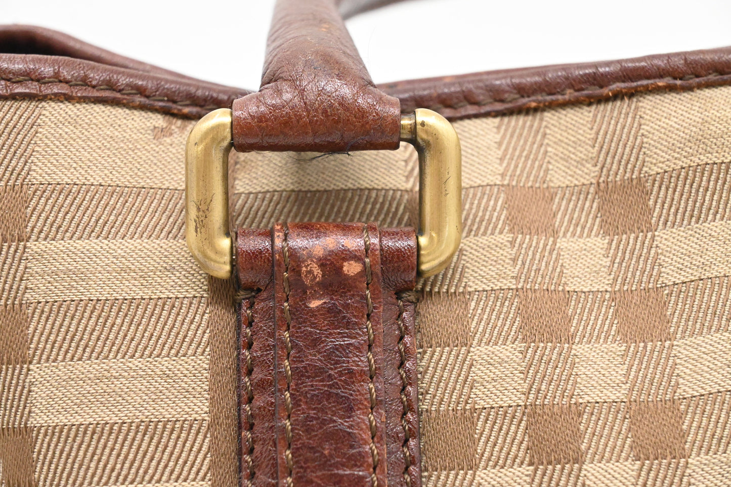 Burberry Handbag in Brown Checked Canvas