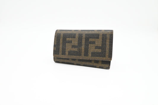 Fendi 6 Key Case in Zucca Canvas