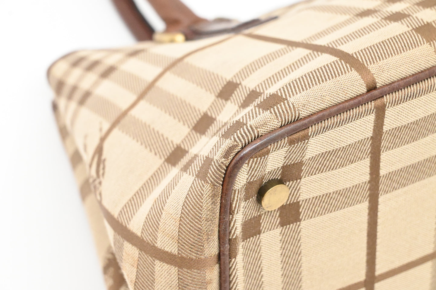 Burberry Handbag in Brown Checked Canvas