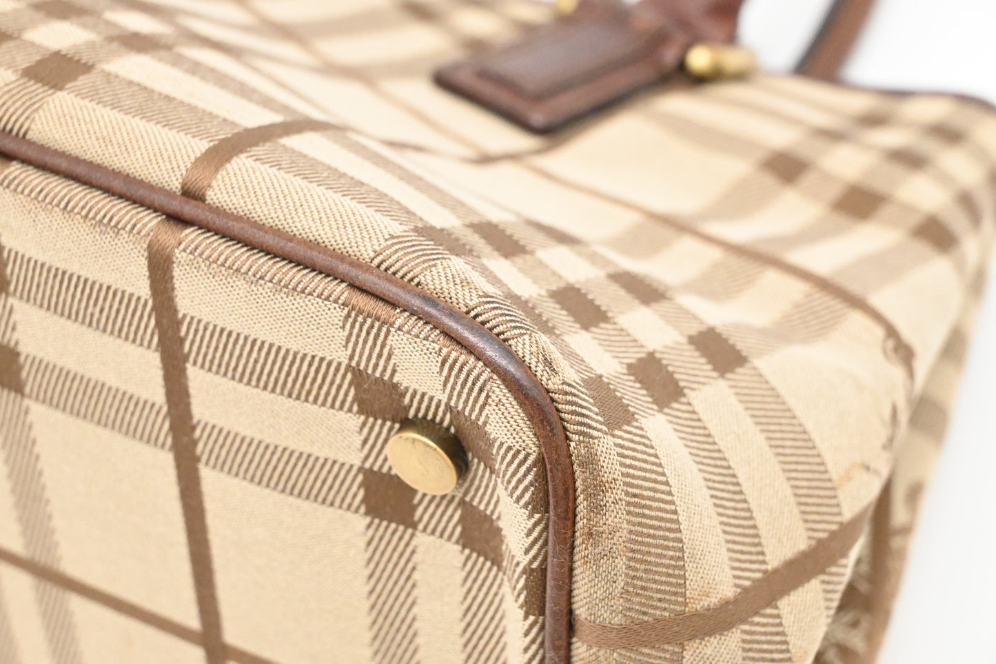 Burberry Handbag in Brown Checked Canvas