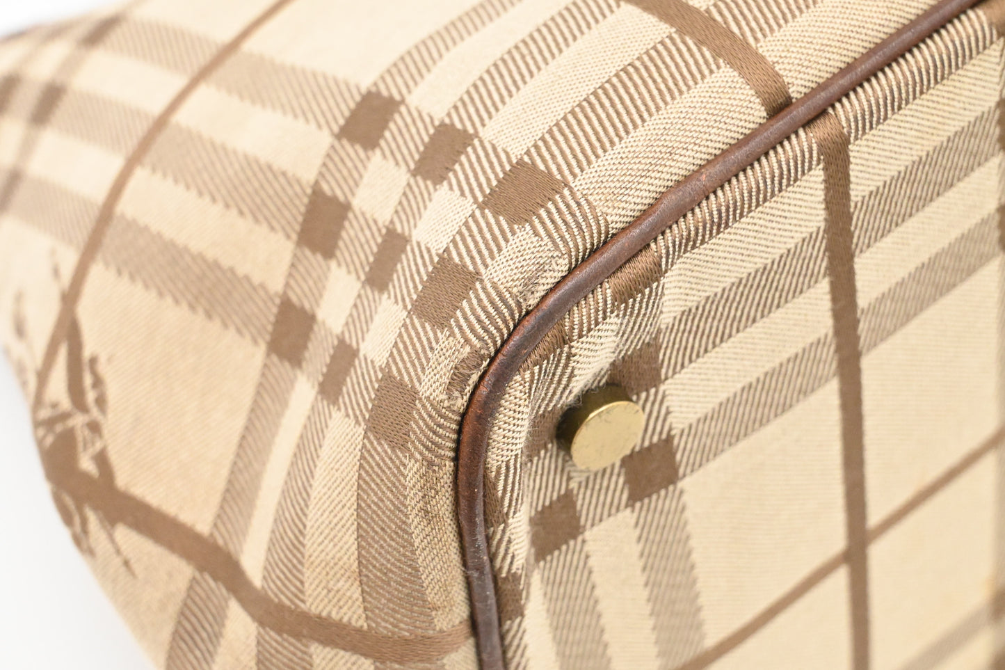 Burberry Handbag in Brown Checked Canvas