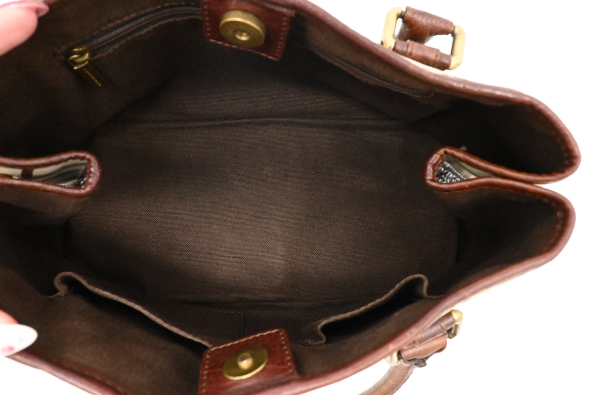Burberry Handbag in Brown Checked Canvas