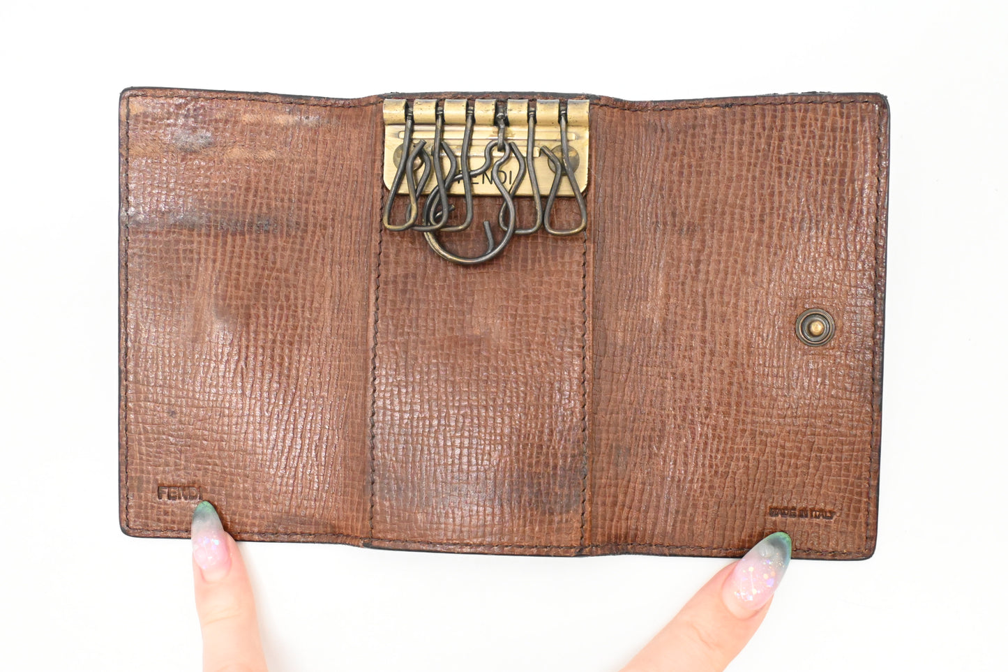 Fendi 6 Key Case in Zucca Canvas