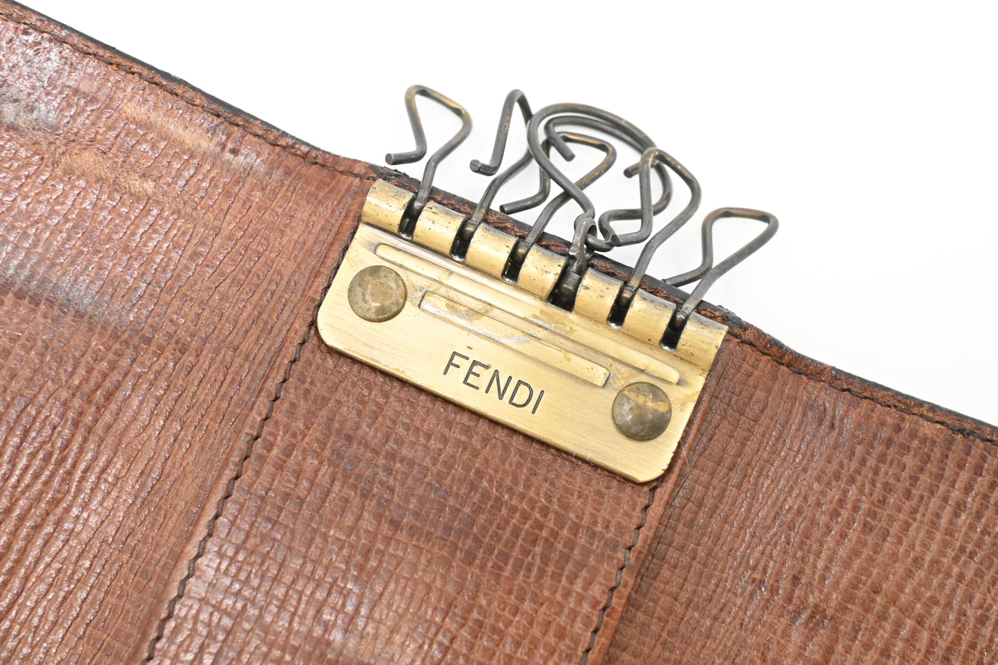Fendi 6 Key Case in Zucca Canvas