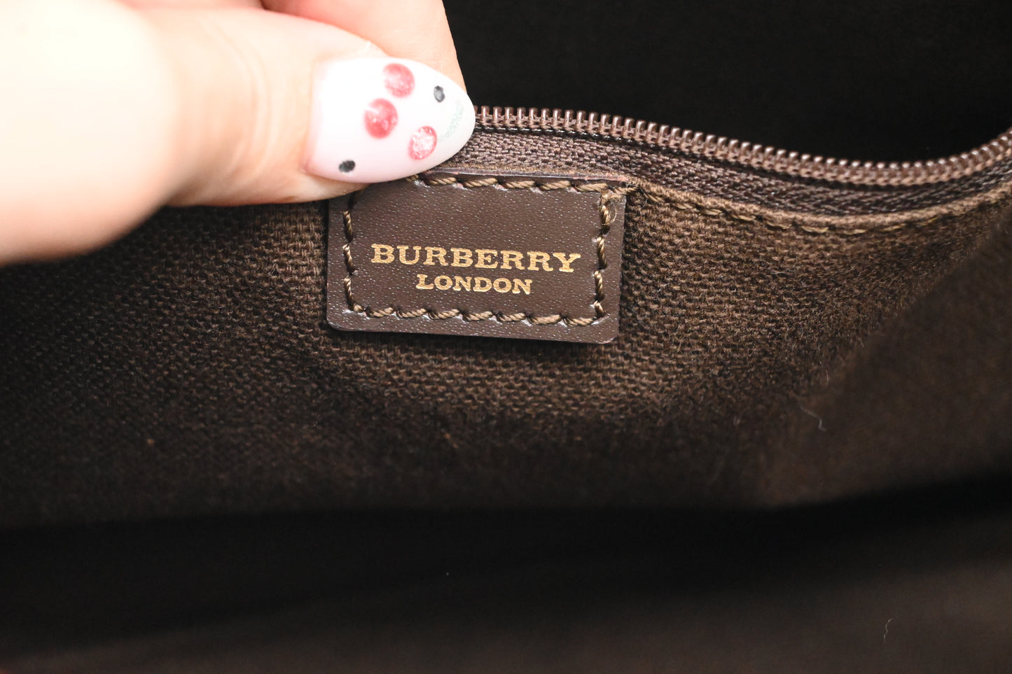 Burberry Handbag in Brown Checked Canvas