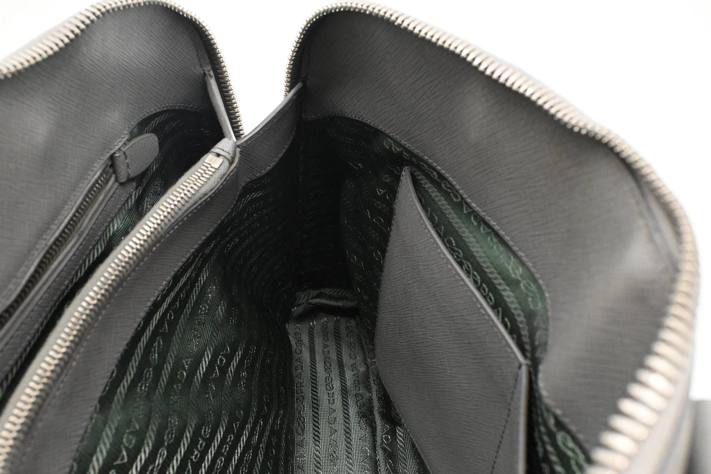 Prada Promenade in Gray Saffiano Leather