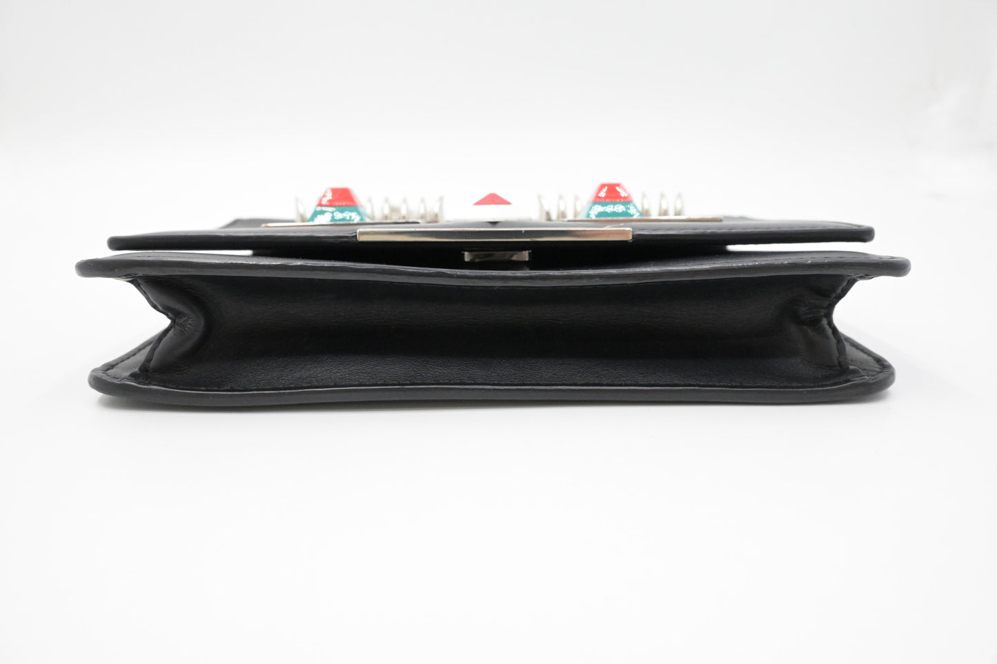 Fendi Hypnoteyes Clutch on Chain in Black Leather