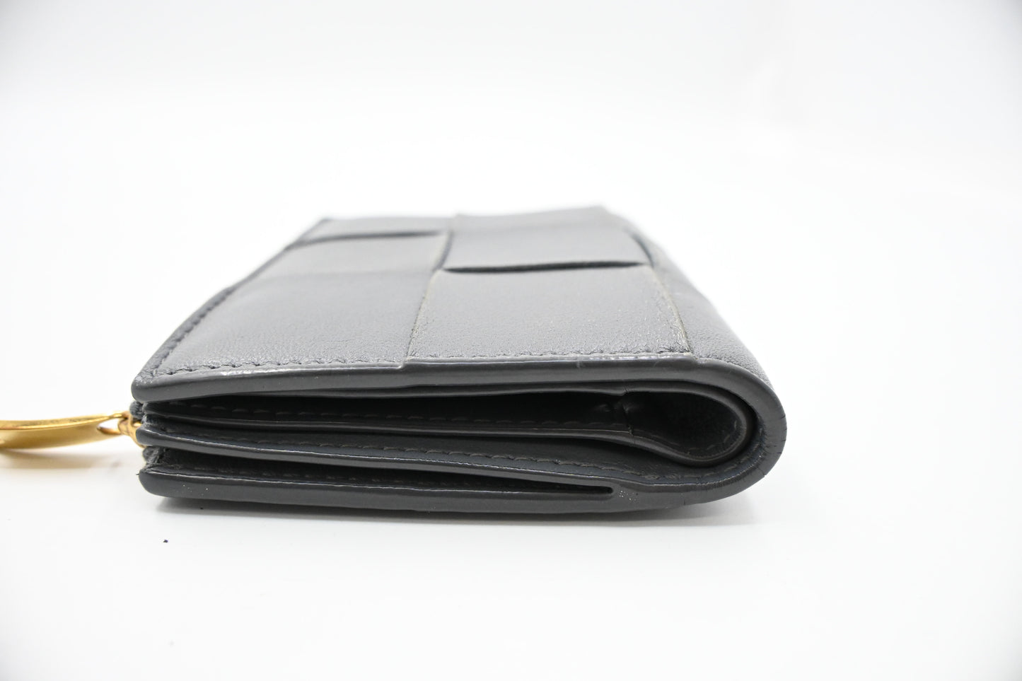 Bottega Veneta Bifold Wallet in Gray Intrecciato Leather