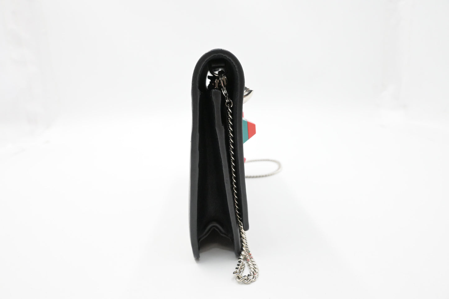 Fendi Hypnoteyes Clutch on Chain in Black Leather