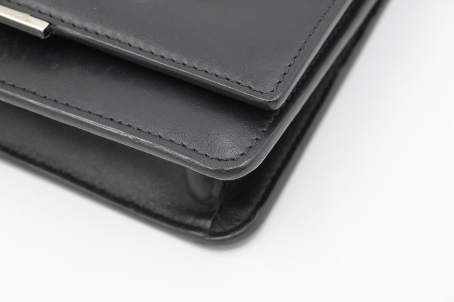 Fendi Hypnoteyes Clutch on Chain in Black Leather