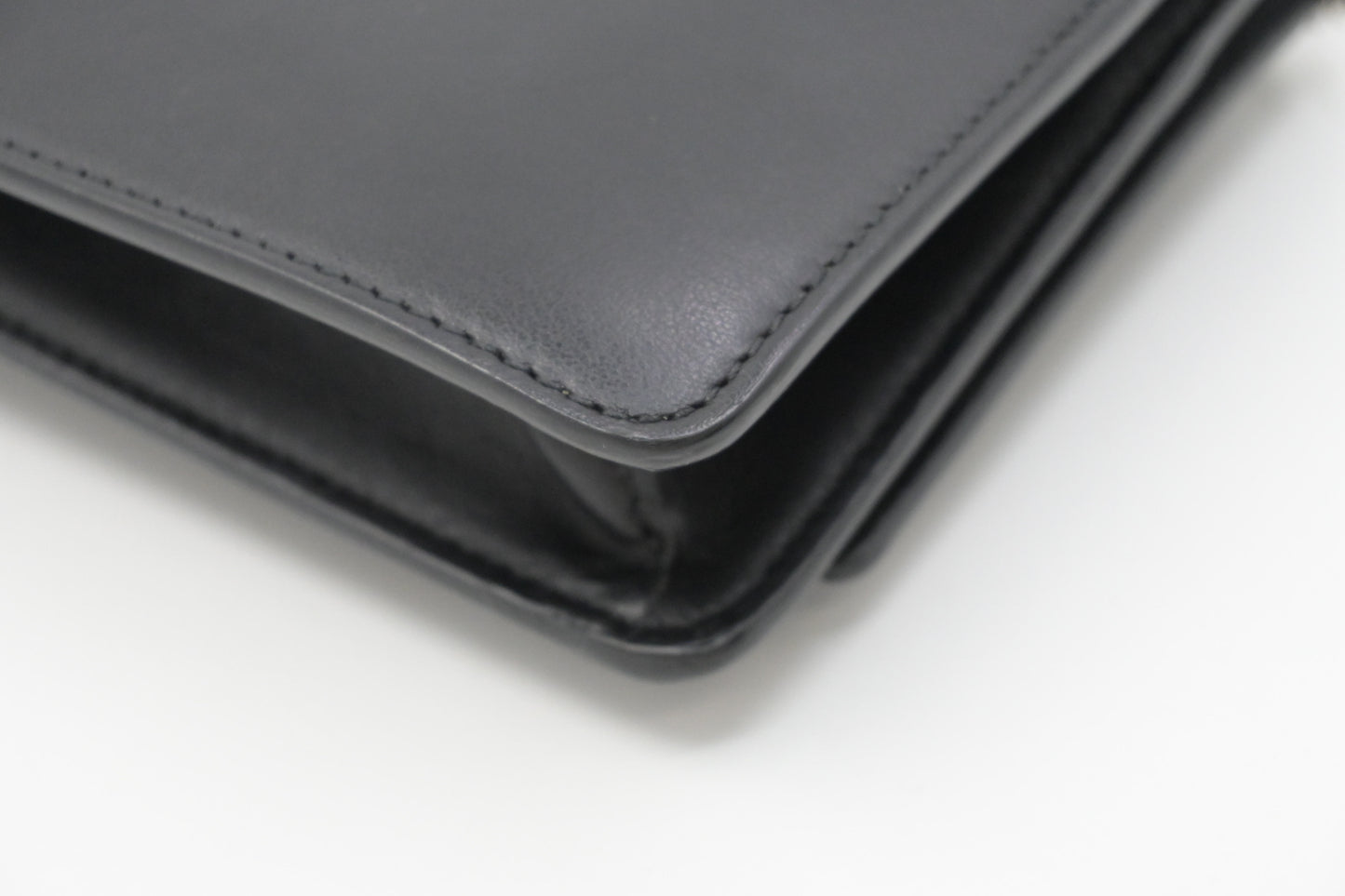 Fendi Hypnoteyes Clutch on Chain in Black Leather