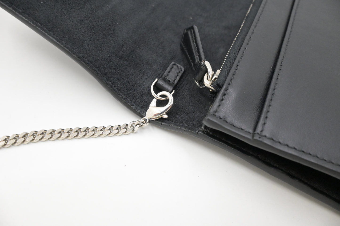 Fendi Hypnoteyes Clutch on Chain in Black Leather