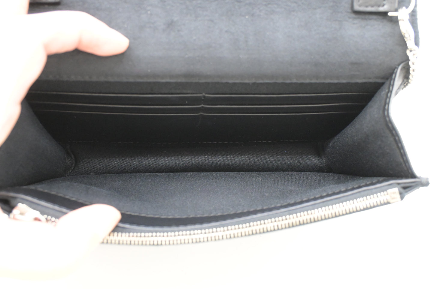 Fendi Hypnoteyes Clutch on Chain in Black Leather