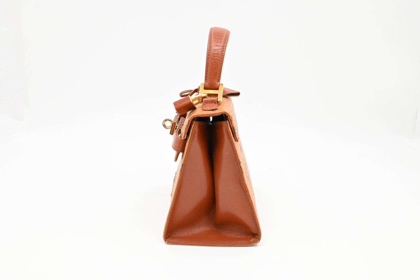 MCM Mini Kelly in Cognac Visetos Canvas