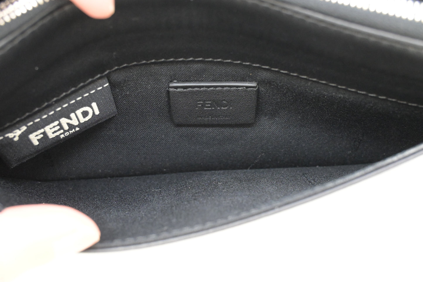 Fendi Hypnoteyes Clutch on Chain in Black Leather