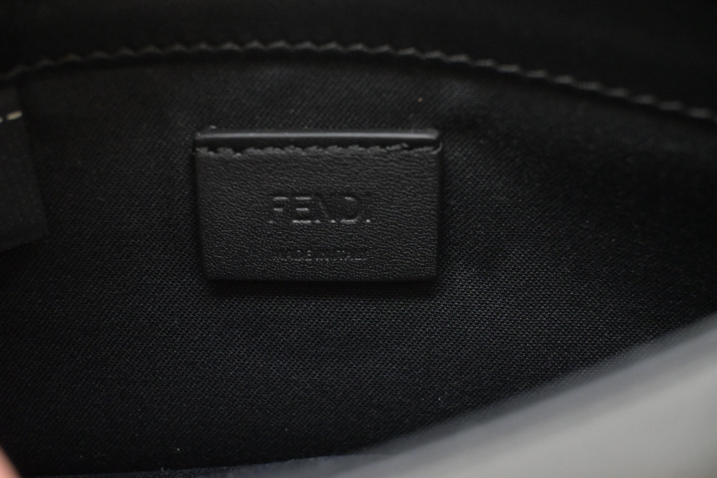 Fendi Hypnoteyes Clutch on Chain in Black Leather