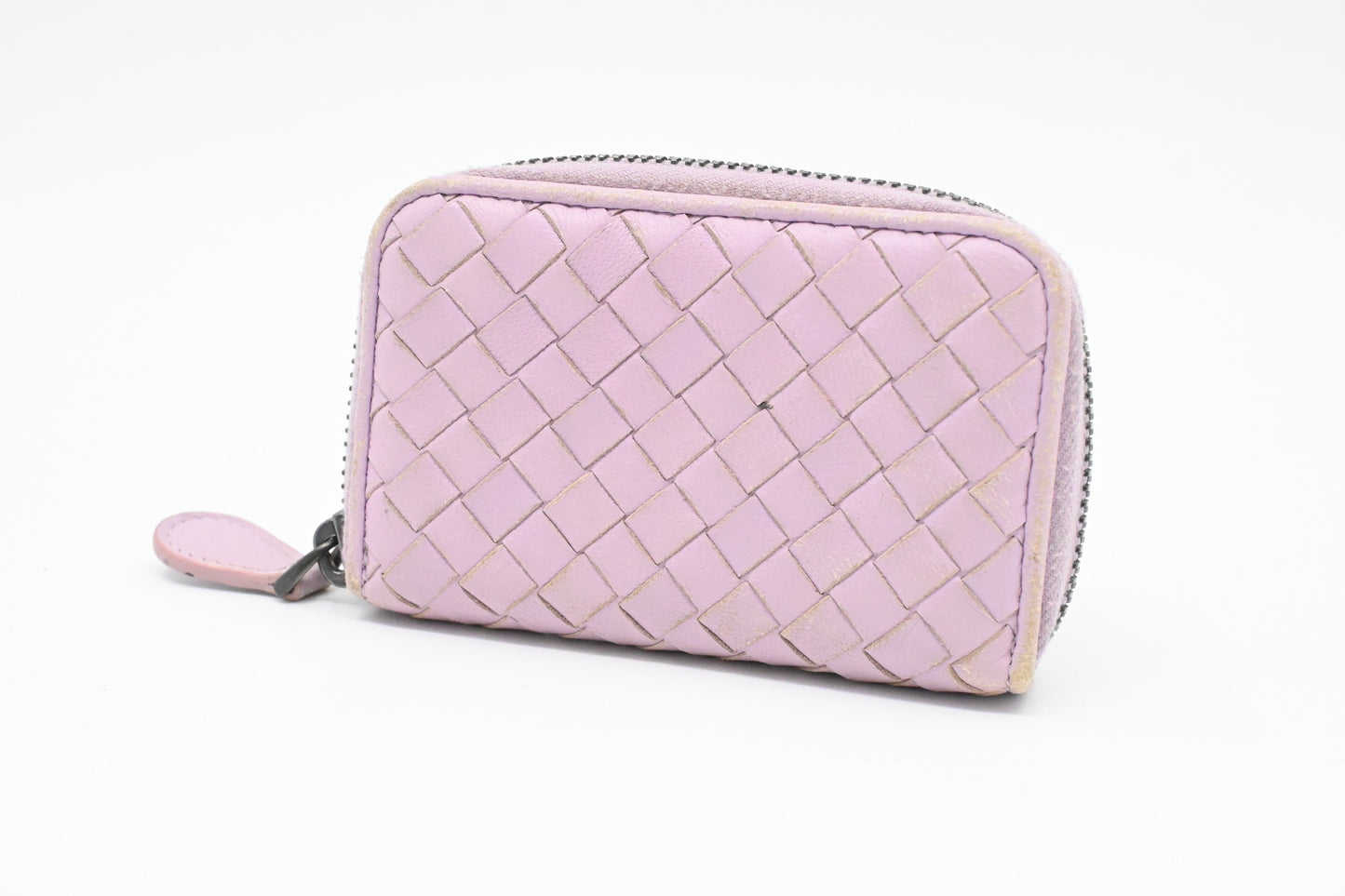 Bottega Veneta Compact Zippy in Lavender Intrecciato Leather