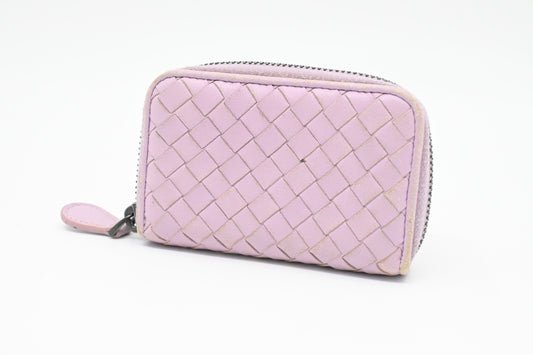 Bottega Veneta Compact Zippy in Lavender Intrecciato Leather