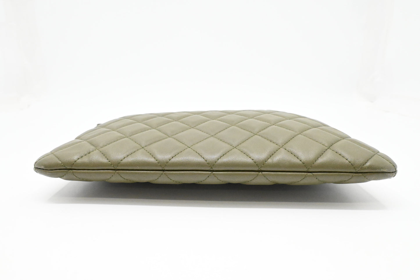 Chanel Small O Case in Olive Green Leather