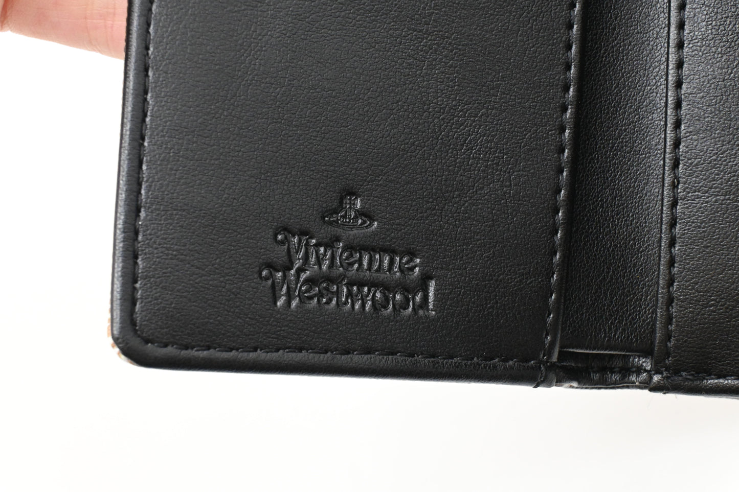 Vivienne Westwood Trifold Compact Wallet in Black Plaid Vegan Leather