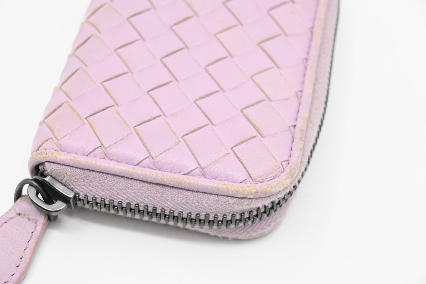Bottega Veneta Compact Zippy in Lavender Intrecciato Leather