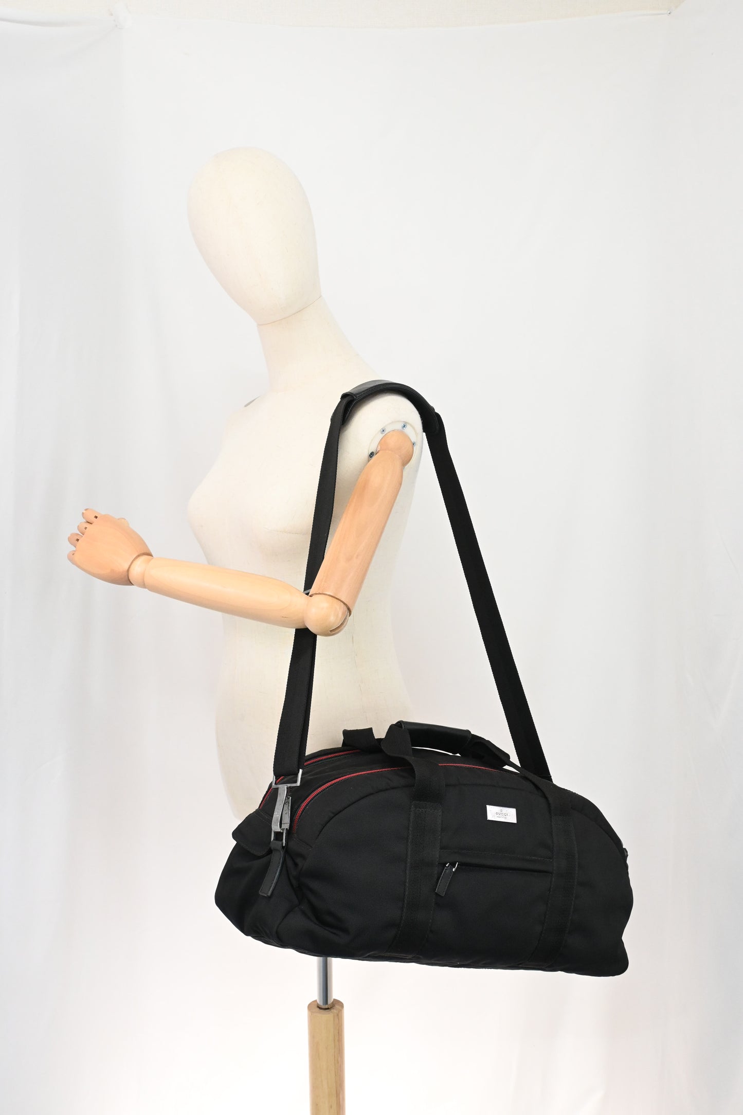 Gucci Bowling Bag in Black Nylon Canvas