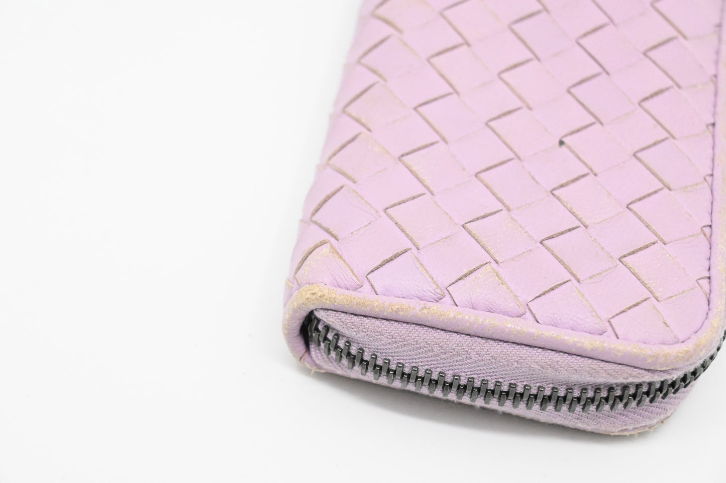 Bottega Veneta Compact Zippy in Lavender Intrecciato Leather