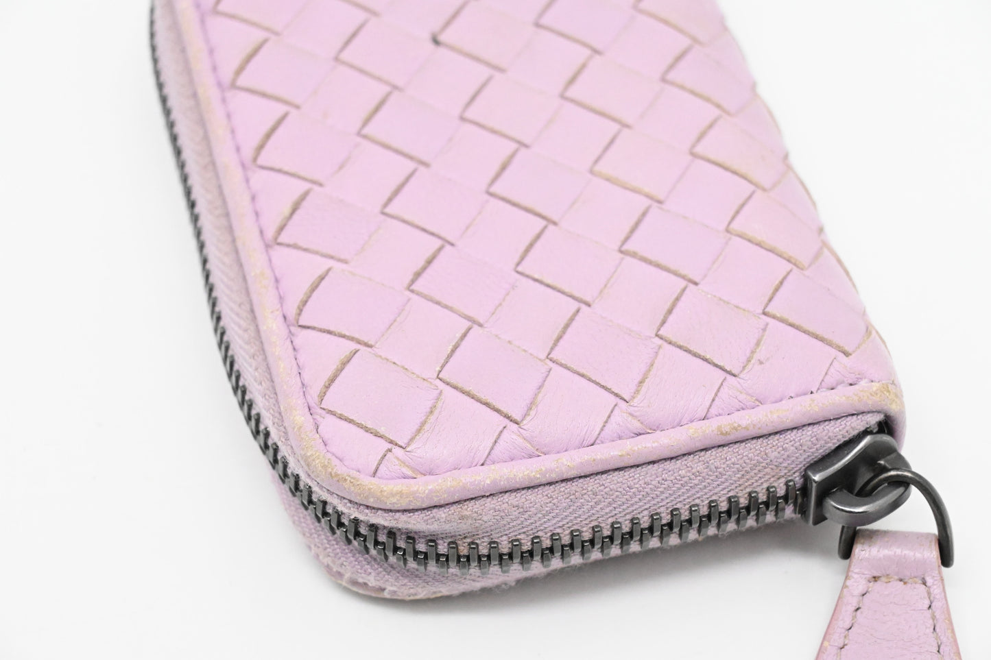 Bottega Veneta Compact Zippy in Lavender Intrecciato Leather