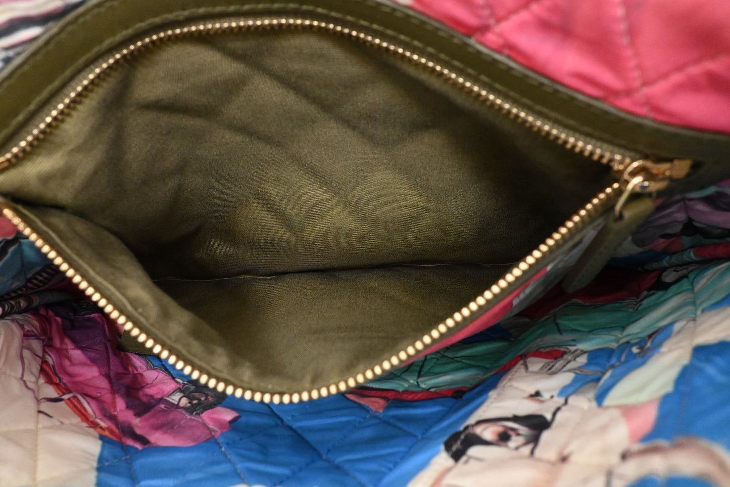 Chanel Small O Case in Olive Green Leather