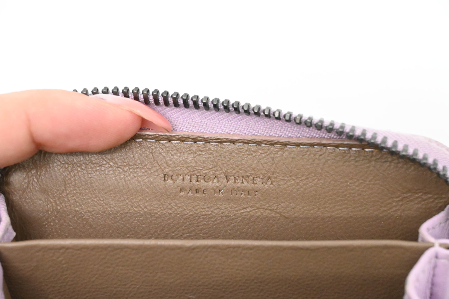 Bottega Veneta Compact Zippy in Lavender Intrecciato Leather