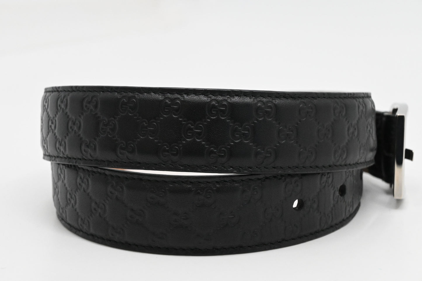 Gucci Belt in Black Microguccissima Leather
