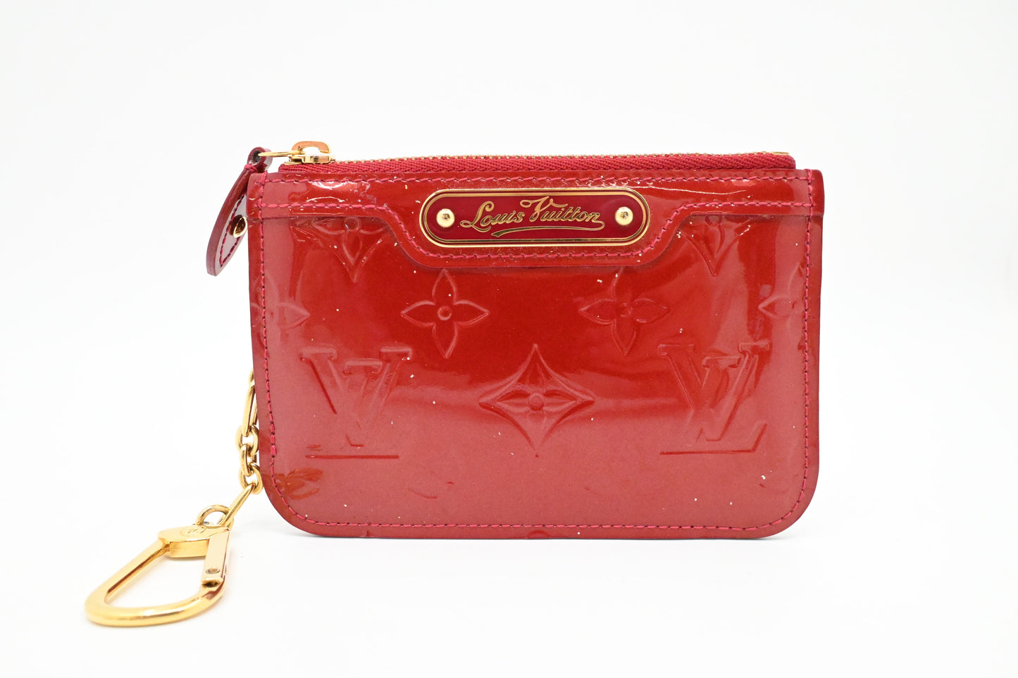 Louis Vuitton Pochette Cles in Red Vernis Leather