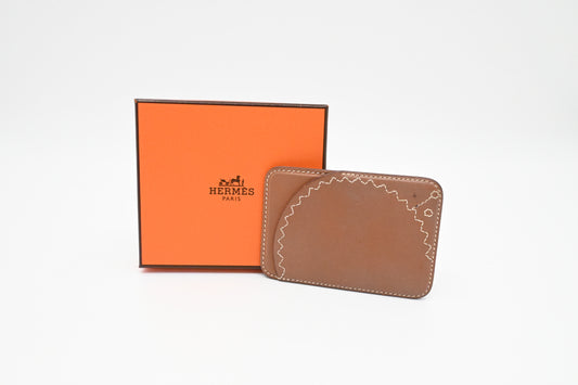 Hermes Card Holder in Brown Leather