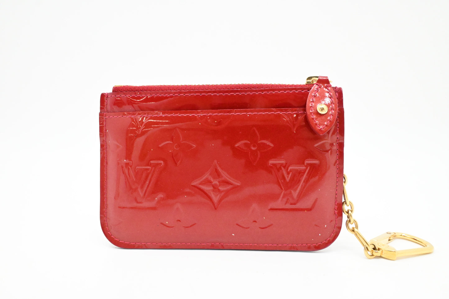 Louis Vuitton Pochette Cles in Red Vernis Leather
