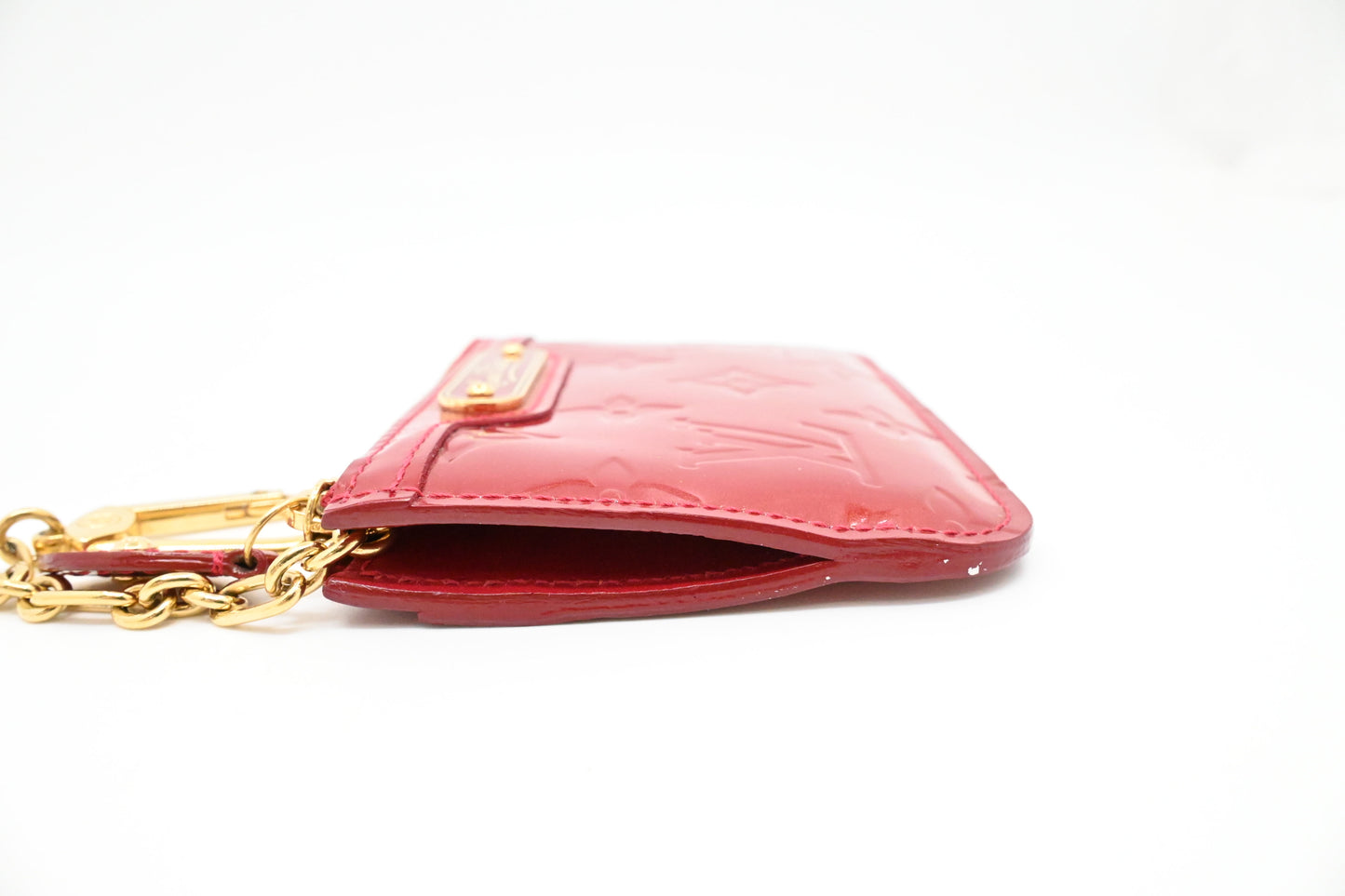 Louis Vuitton Pochette Cles in Red Vernis Leather