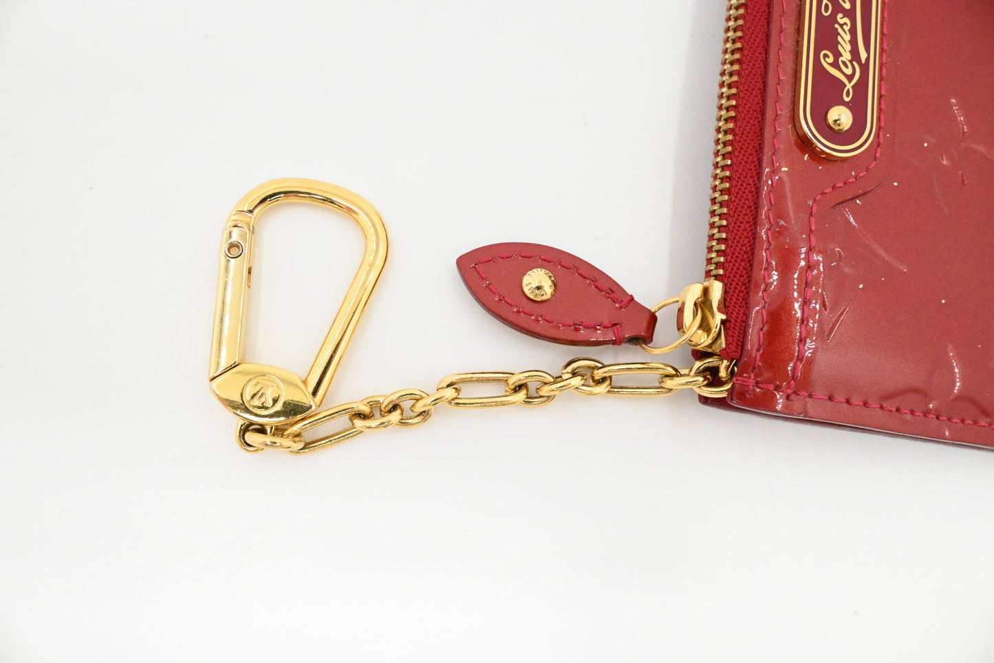 Louis Vuitton Pochette Cles in Red Vernis Leather