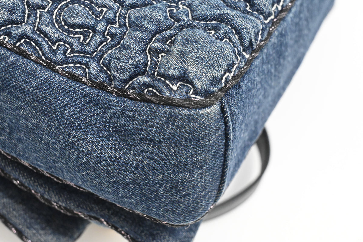 Ferragamo Chain Flap in Quilted Denim