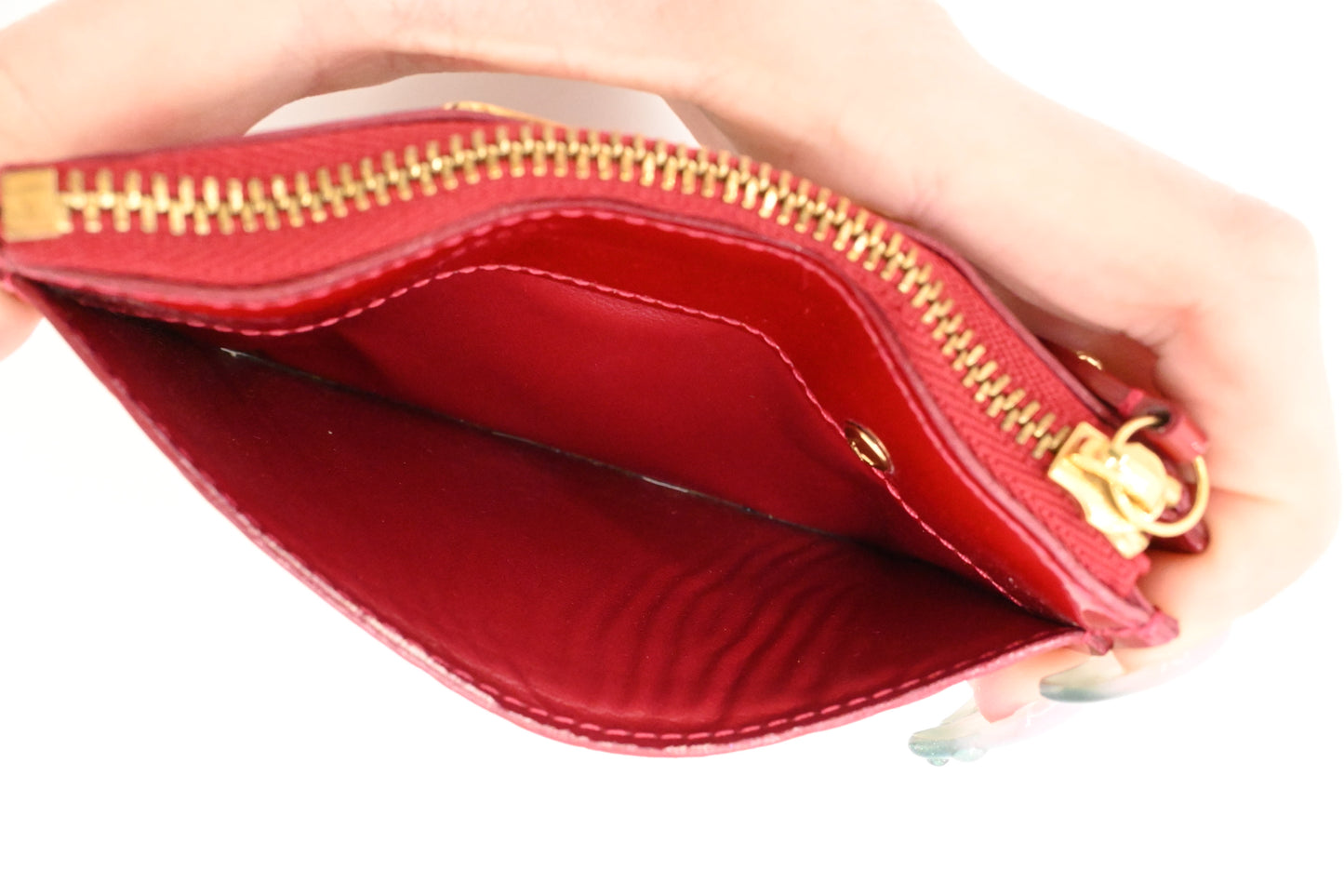 Louis Vuitton Pochette Cles in Red Vernis Leather