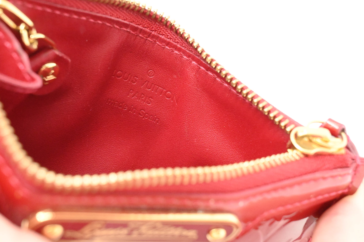 Louis Vuitton Pochette Cles in Red Vernis Leather