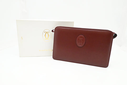 Cartier Clutch in Burgundy Leather