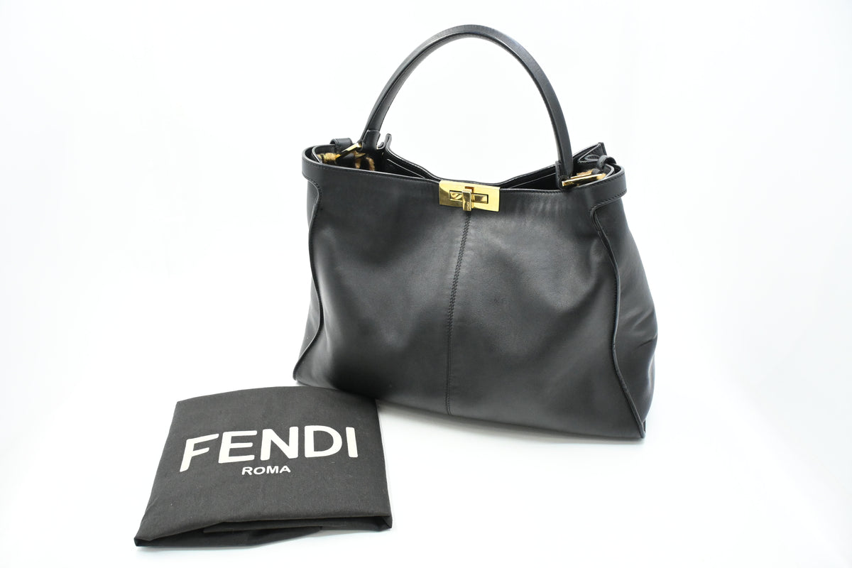 Fendi Large Peekaboo in Black Leather