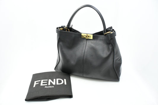 Fendi Large Peekaboo in Black Leather