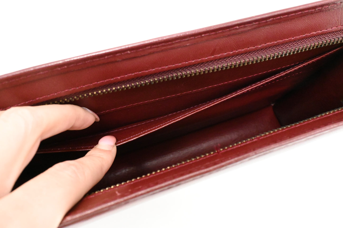 Cartier Clutch in Burgundy Leather