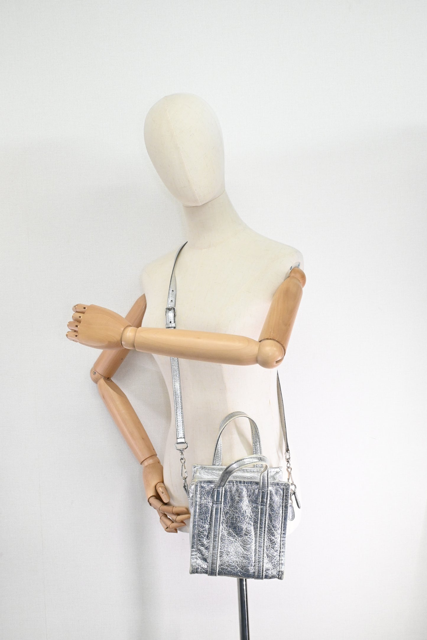 Balenciaga Tote Bag XS in Silver Leather
