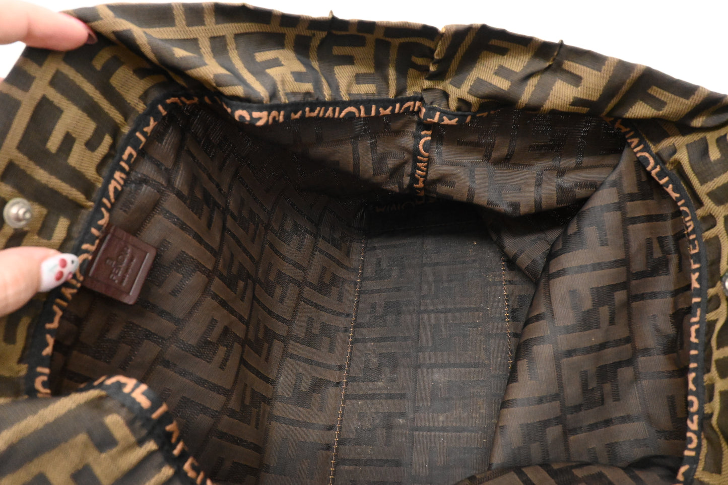 Fendi Foldable Handbag in Zucca Canvas