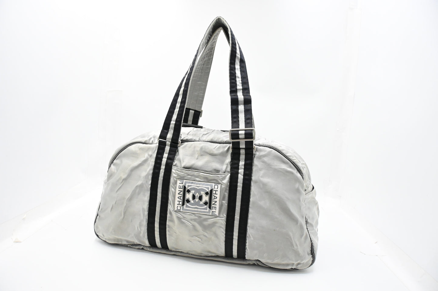 Chanel Sport Line Duffle Bag in Silver Satin