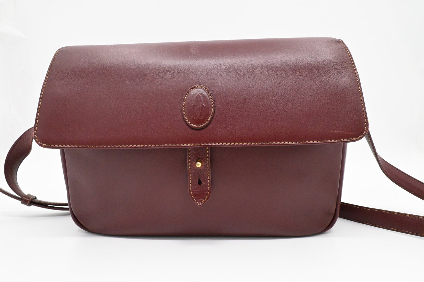 Cartier Crossbody in Burgundy Leather