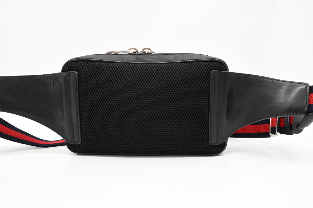 Gucci Night Courrier Waist Bag in Black GG Supreme Canvas