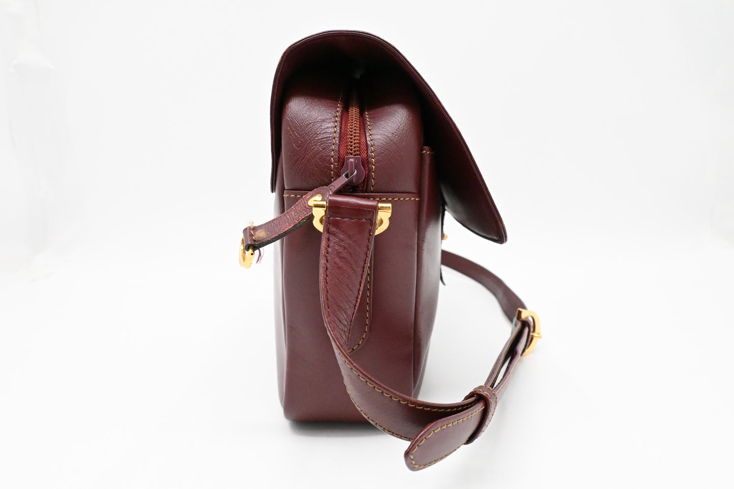 Cartier Crossbody in Burgundy Leather